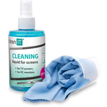 CLEAN IT CL-180 - Reinigingsoplossing voor beeldschermen met reinigingsdoek 200 ml