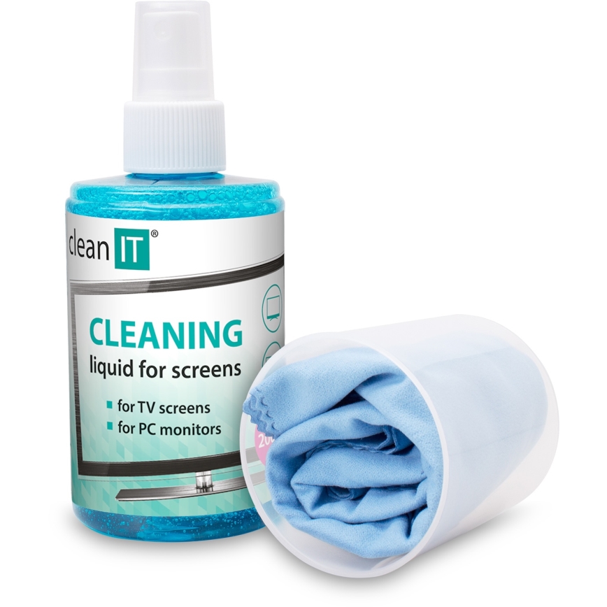 CLEAN IT CL-180 - Reinigingsoplossing voor beeldschermen met reinigingsdoek 200 ml