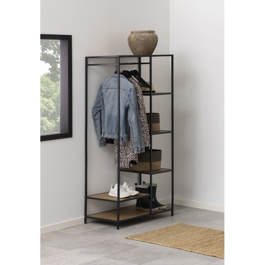 Clothes rack SARON eiken/zwart