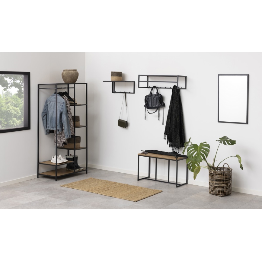 Clothes rack SARON eiken/zwart