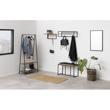 Clothes rack SARON eiken/zwart