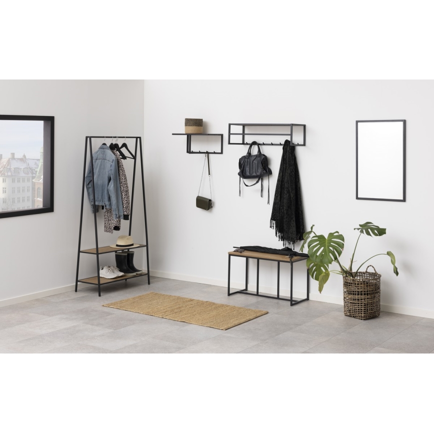 Clothes rack SARON eiken/zwart
