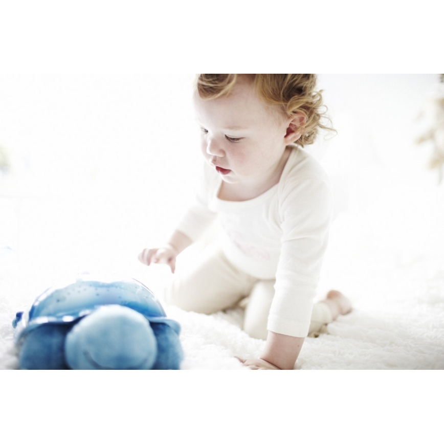 Cloud B - Kinder nachtlamp met een beamer 3xAA schildpad blauw