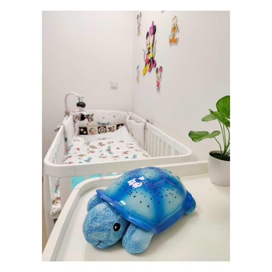 Cloud B - Kinder nachtlamp met een beamer 3xAA schildpad blauw