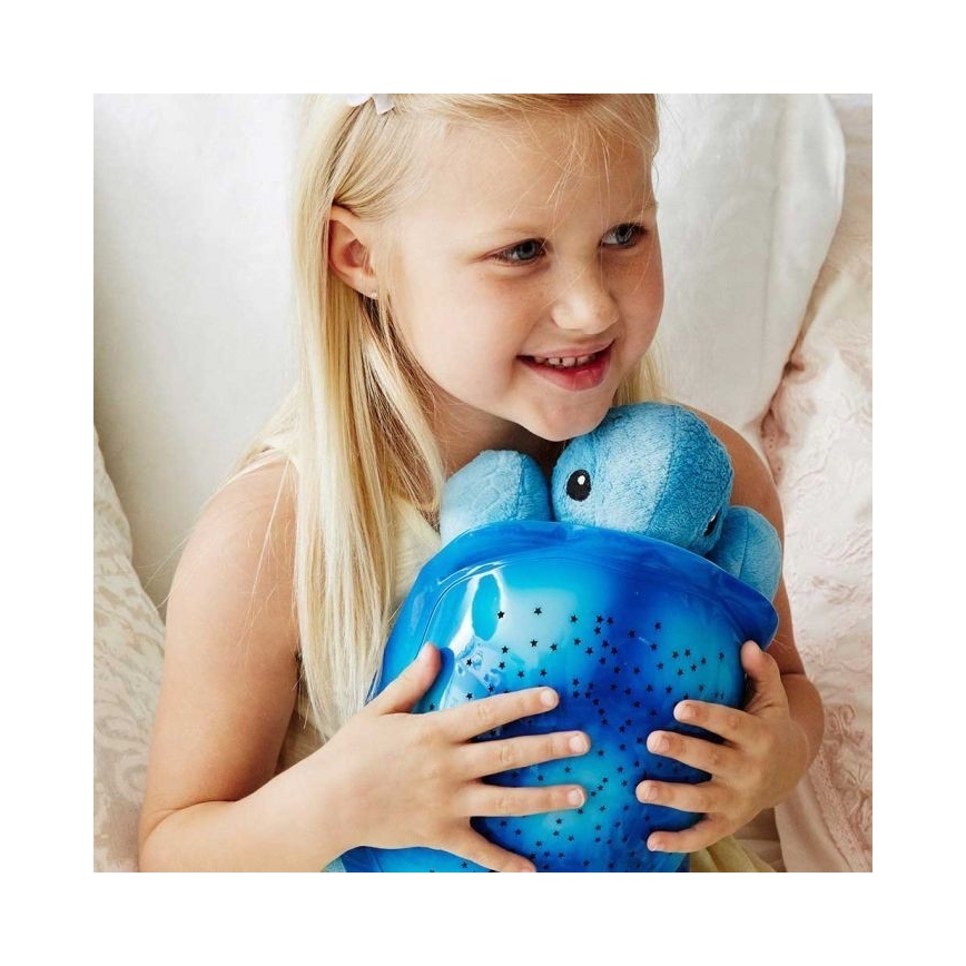 Cloud B - Kinder nachtlamp met een beamer 3xAA schildpad blauw