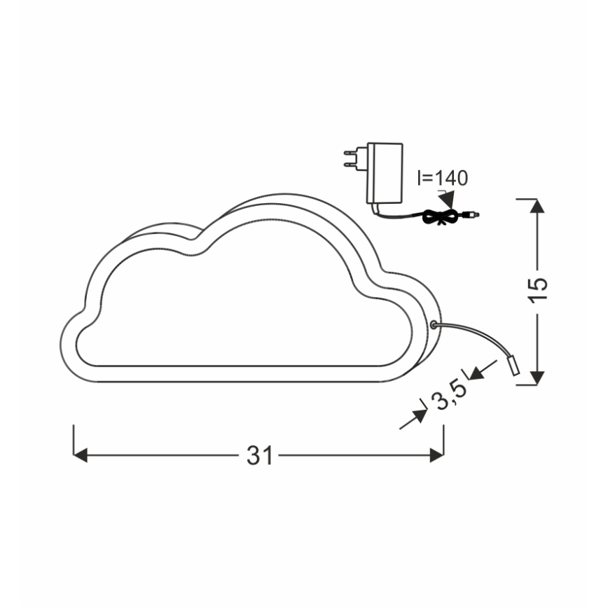CLOUD LED Tafellamp voor Kinderen 11W Roze