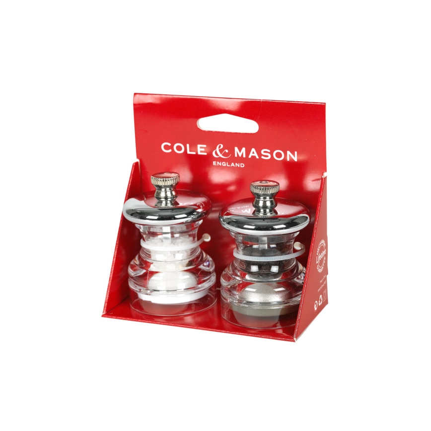 Cole & Mason - Set zout- en pepermolens BUTTON 2 stuks 6,5 cm