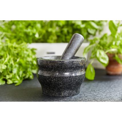 Cole&Mason - Granieten vijzel met stamper GRANITE pr. 18 cm graniet/zwart
