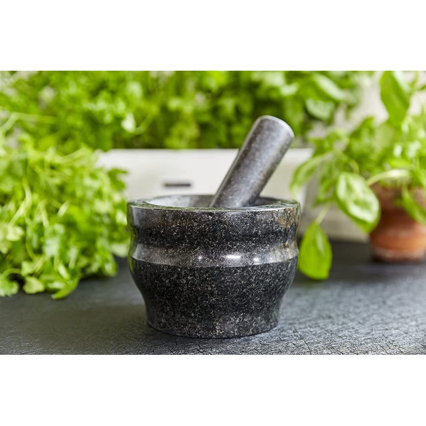 Cole&Mason - Granieten vijzel met stamper GRANITE pr. 18 cm graniet/zwart