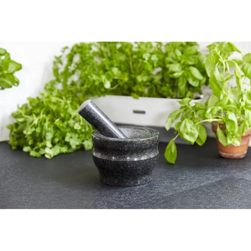 Cole&Mason - Granieten vijzel met stamper GRANITE pr. 18 cm graniet/zwart