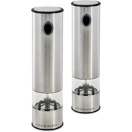 Cole&Mason - Set elektrische peper- en zoutmolens BATTERSEA 2 stuks 6xAAA