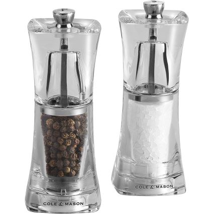 Cole&Mason - Set zout- en pepermolens KRISTAL 2 stuks 12,5 cm