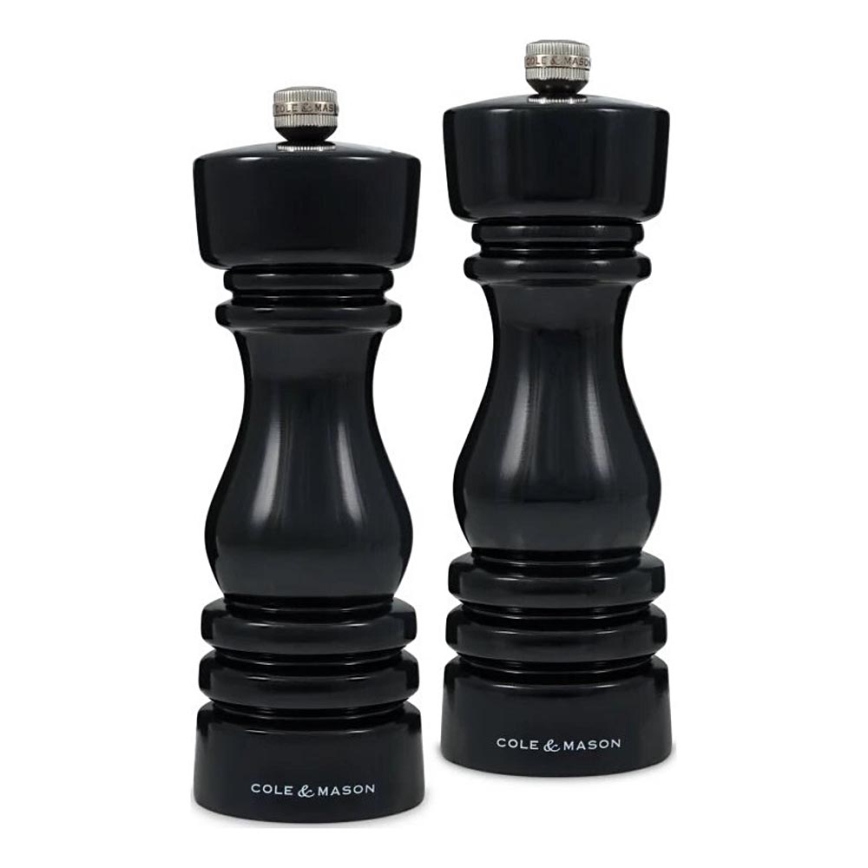 Cole&Mason - Set zout- en pepermolens LONDON 2 st. 18 cm beuken/zwart