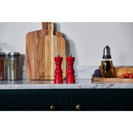 Cole&Mason - Set van 2 zout- en pepermolens LONDON 18 cm beukenhout/rood