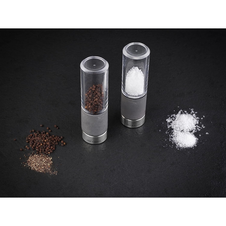 Cole&Mason - Set zout- en pepermolens REGENT CONCRETE 2 stuks beton 18 cm