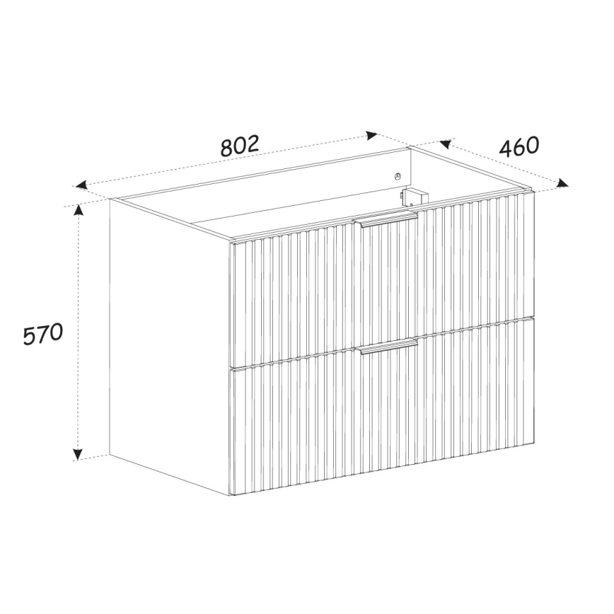 COMAD ADEL OAK 82-80-B-2S - Onderkast voor wastafel ADEL 57x80,2 cm eiken