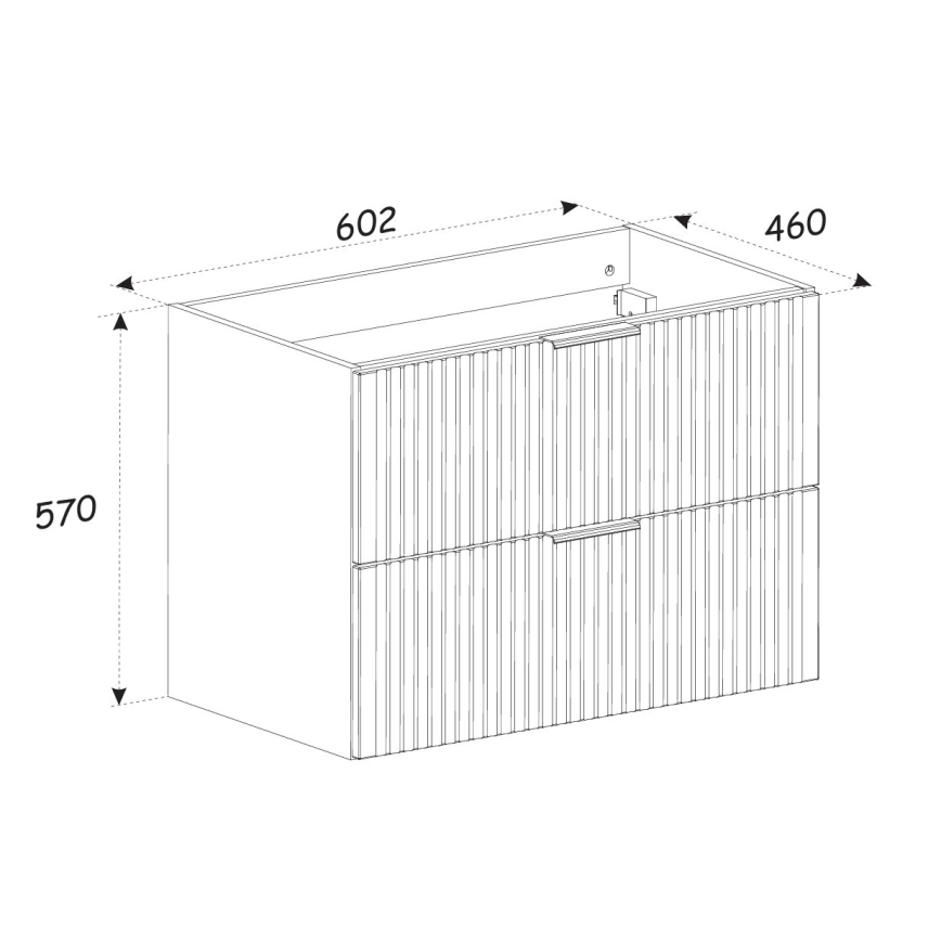 COMAD ADEL WHITE 82-60-B-2S - Wastafelonderkast ADEL 57 x 60,2 cm wit