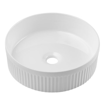 COMAD BEYOND 2 WIT ( E-6565 ) - Aanrecht wastafel BEYOND diameter 36 cm keramiek/glanzend wit