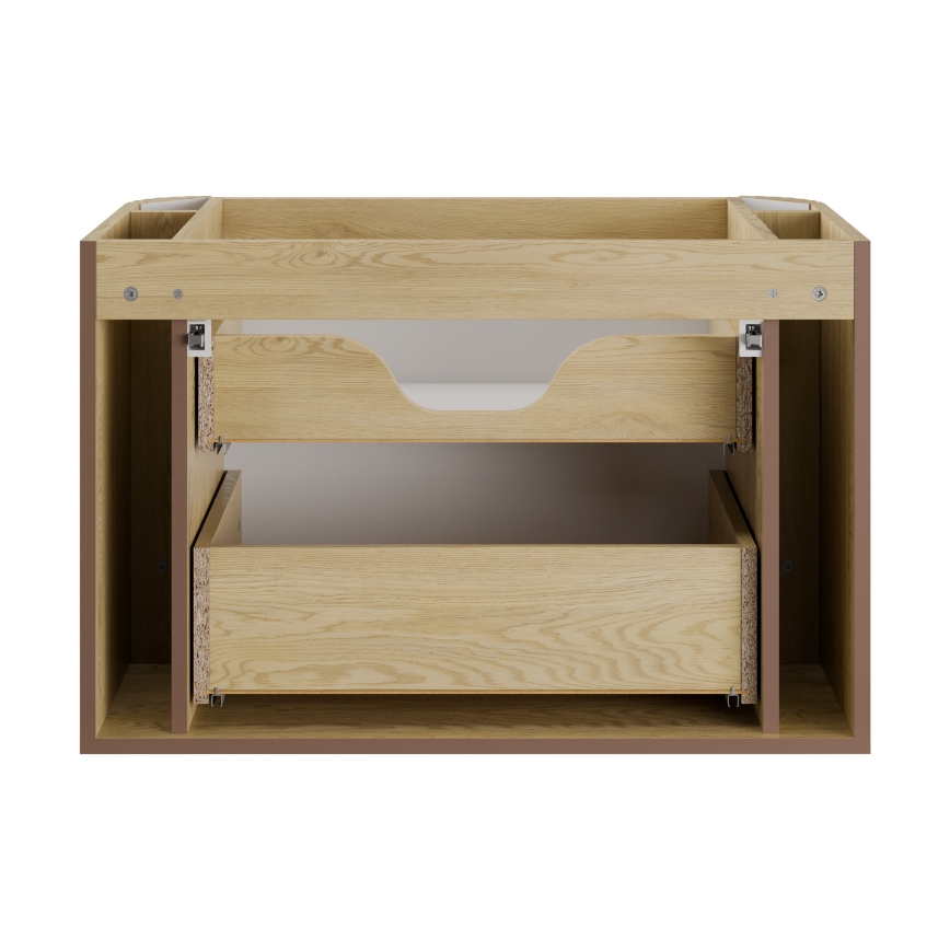 COMAD OVALIA CREMONA 82-80-46-2S - Badmeubel onder de wastafel OVALIA 52 x 80 cm Cremona-eiken