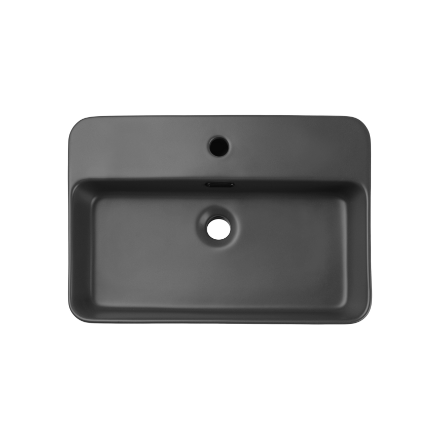 COMAD TRUST 2 MAT DONKERGRIJS (E-6282) - Opbouwwastafel TRUST 55x38 cm keramiek/matgrijs