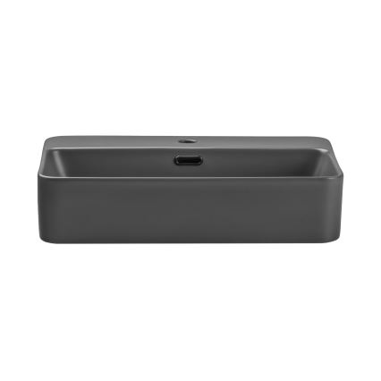 COMAD TRUST 2 MAT DONKERGRIJS (E-6282) - Opbouwwastafel TRUST 55x38 cm keramiek/matgrijs