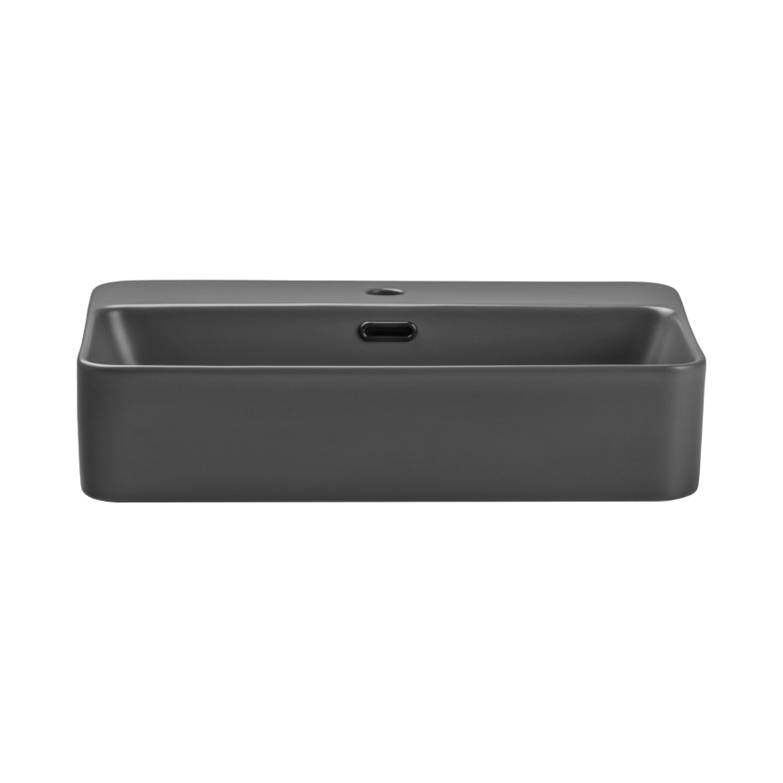COMAD TRUST 2 MAT DONKERGRIJS (E-6282) - Opbouwwastafel TRUST 55x38 cm keramiek/matgrijs