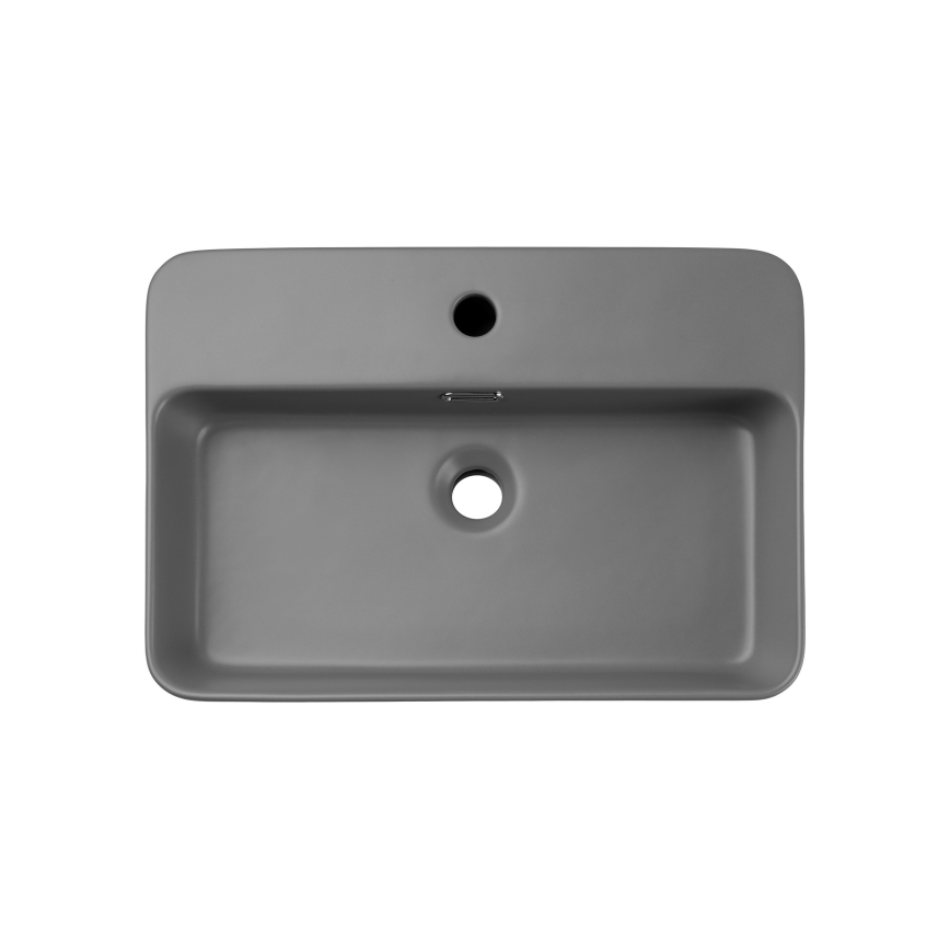COMAD TRUST 2 MAT LICHTGRIJS (E-6282) - Opbouwwastafel TRUST 55x38 cm keramiek/mat grijs