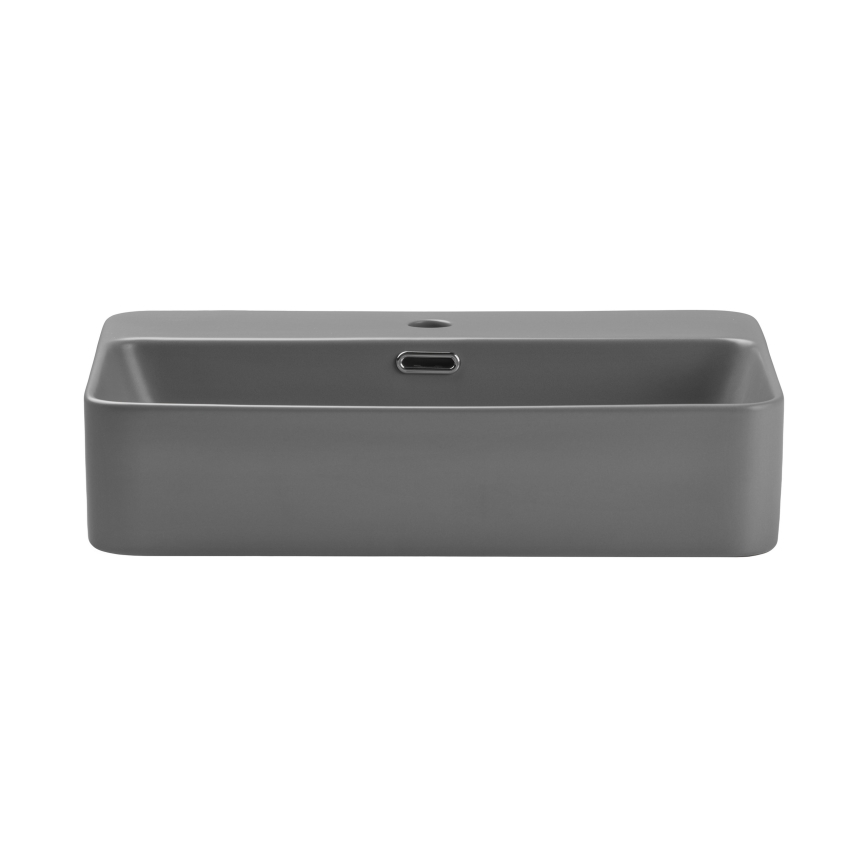COMAD TRUST 2 MAT LICHTGRIJS (E-6282) - Opbouwwastafel TRUST 55x38 cm keramiek/mat grijs