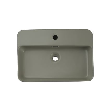 COMAD TRUST 2 OLIVER GREEN (E-6282) - Opbouwwastafel TRUST 55x38 cm keramiek/mat groen