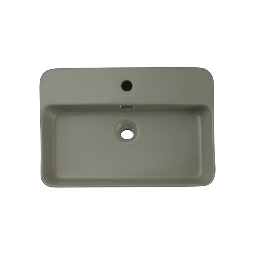 COMAD TRUST 2 OLIVER GREEN (E-6282) - Opbouwwastafel TRUST 55x38 cm keramiek/mat groen
