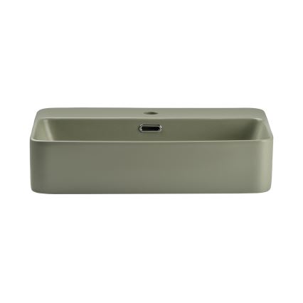 COMAD TRUST 2 OLIVER GREEN (E-6282) - Opbouwwastafel TRUST 55x38 cm keramiek/mat groen