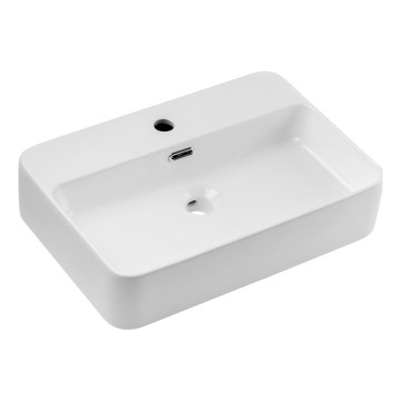 COMAD TRUST 2 WHITE (E-6282) - Opbouwwastafel TRUST 55x38 cm keramiek/glanzend wit