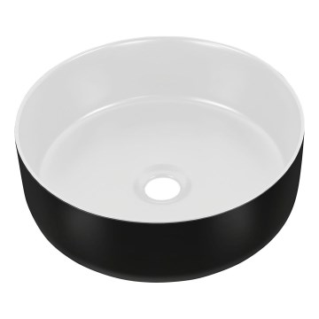 COMAD UM-6259 SIMPLE 8. - Aanrecht wastafel SIMPLE diameter 36 cm keramiek/mat wit/mat zwart