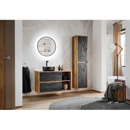 COMAD UM-6259 SIMPLE 8. - Aanrecht wastafel SIMPLE diameter 36 cm keramiek/mat wit/mat zwart
