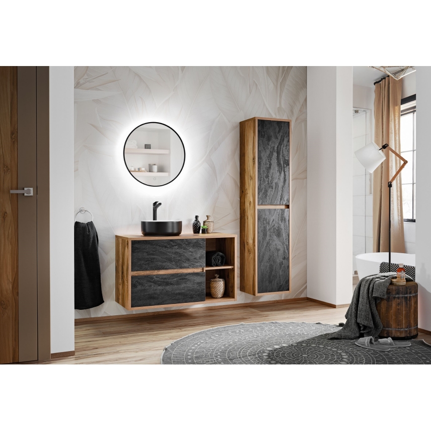 COMAD UM-6259 SIMPLE 8. - Aanrecht wastafel SIMPLE diameter 36 cm keramiek/mat wit/mat zwart