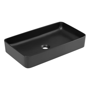 COMAD UM-6275 SLIM 60 BLACK DP - Opbouwwastafel SLIM 61x34 cm keramiek/mat zwart