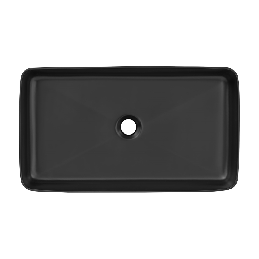 COMAD UM-6275 SLIM 60 BLACK DP - Opbouwwastafel SLIM 61x34 cm keramiek/mat zwart
