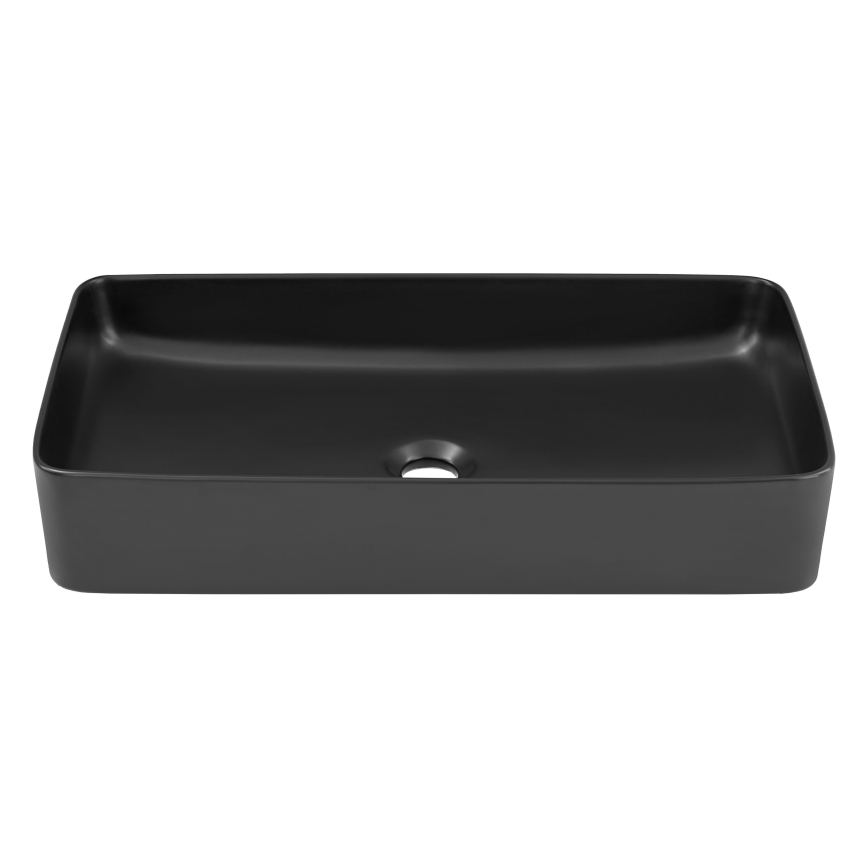 COMAD UM-6275 SLIM 60 BLACK DP - Opbouwwastafel SLIM 61x34 cm keramiek/mat zwart