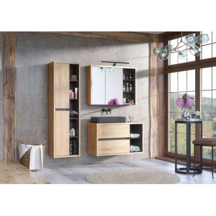 COMAD UM-6276 SLIM 40 BLACK DP - Opbouwwastafel SLIM 37x37 cm keramiek/mat zwart