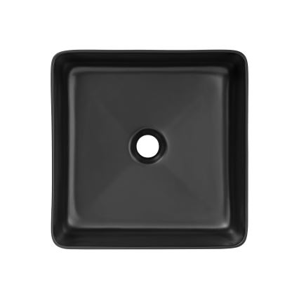 COMAD UM-6276 SLIM 40 BLACK DP - Opbouwwastafel SLIM 37x37 cm keramiek/mat zwart