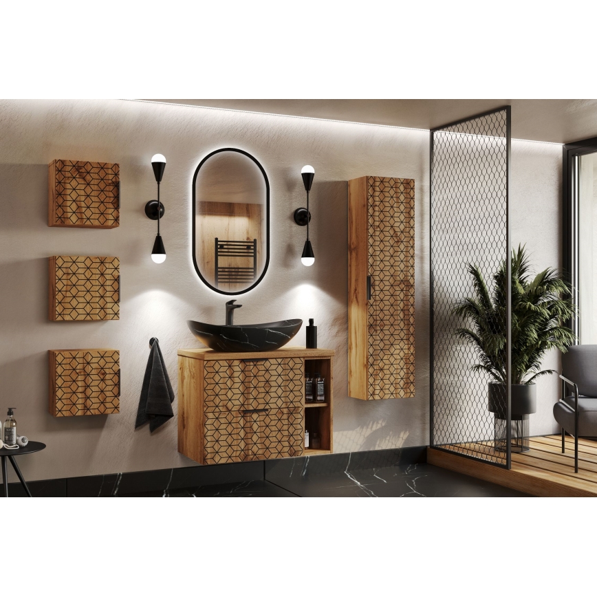 COMAD UN-LENA-MB2 - Opbouwwastafel LENA 61,5x36 cm keramiek/mat zwart