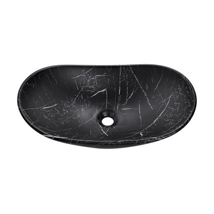 COMAD UN-LENA-MB2 - Opbouwwastafel LENA 61,5x36 cm keramiek/mat zwart