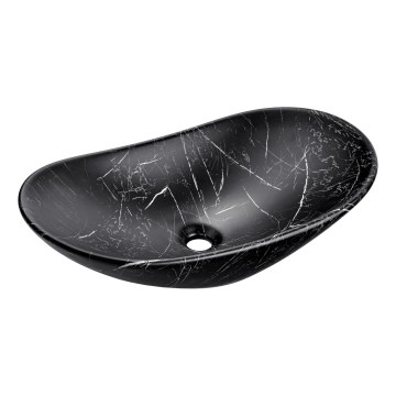 COMAD UN-LENA-MB2 - Opbouwwastafel LENA 61,5x36 cm keramiek/mat zwart