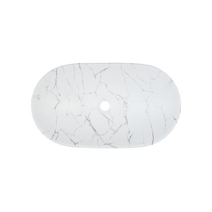 COMAD UN-LENA-MW17 - Aanrecht wastafel LENA 61,5x36 cm keramiek/mat wit