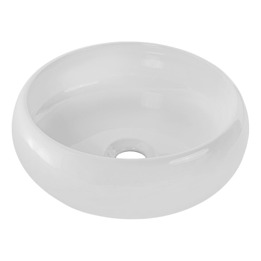 COMAD UN-WIKI-SW - Aanrecht wastafel WIKI diameter 36 cm keramiek/glanzend wit