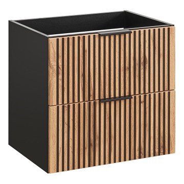 COMAD XILO BLACK WOTAN 82-60-D-2S - Wastafelonderkast XILO 57 x 60,2 cm zwart/wotan eiken