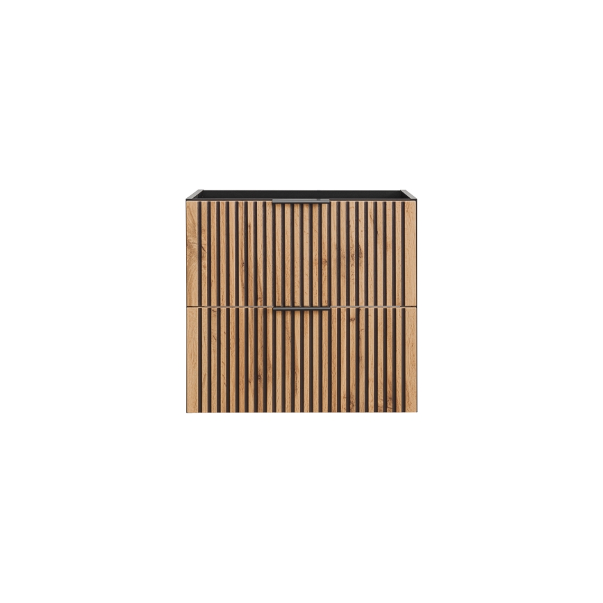 COMAD XILO BLACK WOTAN 82-60-D-2S - Wastafelonderkast XILO 57 x 60,2 cm zwart/wotan eiken