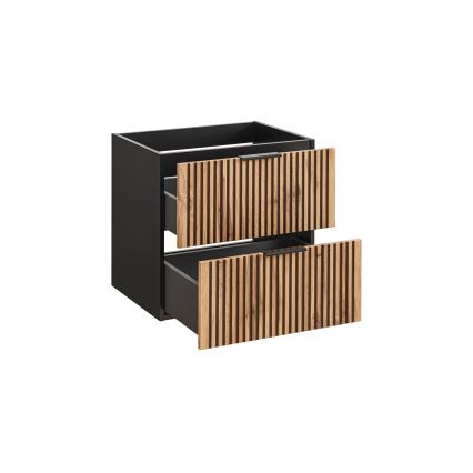 COMAD XILO BLACK WOTAN 82-60-D-2S - Wastafelonderkast XILO 57 x 60,2 cm zwart/wotan eiken