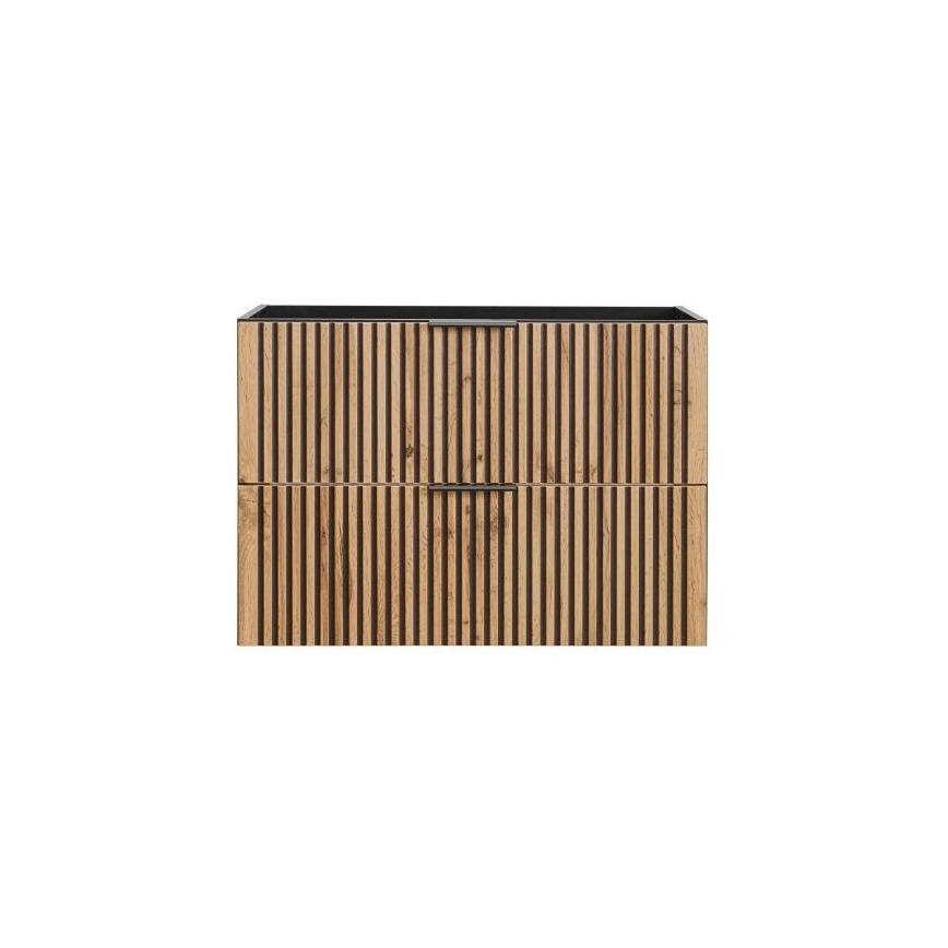 COMAD XILO BLACK WOTAN 82-80-D-2S - Wastafelonderkast XILO 57x80,2 cm zwart/Wotan eiken