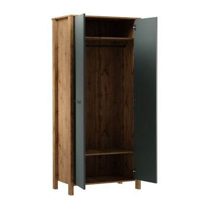 Commode MENTA 90x200x53 cm eiken Wotan/groen